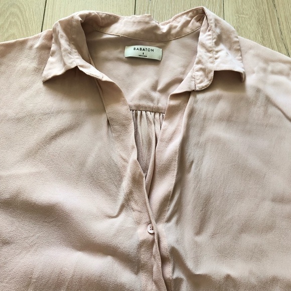 Aritzia Babaton Serge Shirt in Rose Quartz Size S - Picture 6 of 14